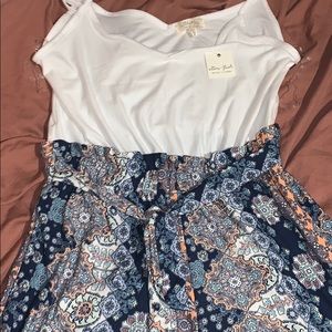 Woman size small tank wide leg romper